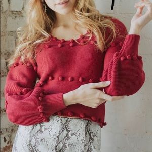 Pom Pom Cropped Sweater
